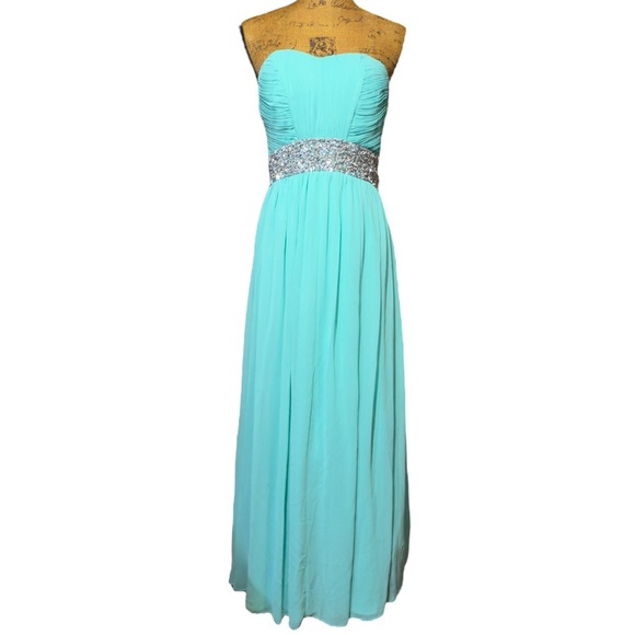 Calvin Klein formal dress strapless w/sequins Pre-owned Women’s size 4 | qq1 - Picture 1 of 11